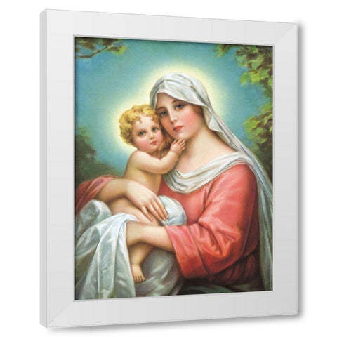 MADONNA White Modern Wood Framed Art Print by Anonymous