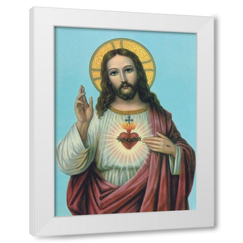 HL. HERZ JESU White Modern Wood Framed Art Print by Anonymous