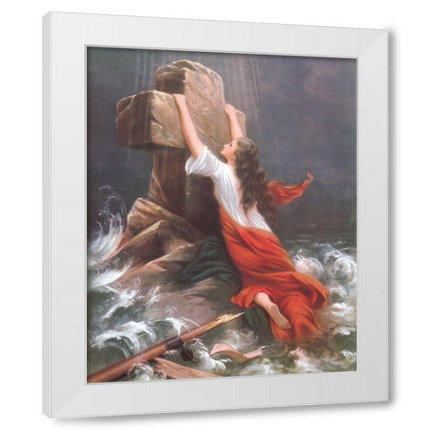 RETTUNG White Modern Wood Framed Art Print by Anonymous