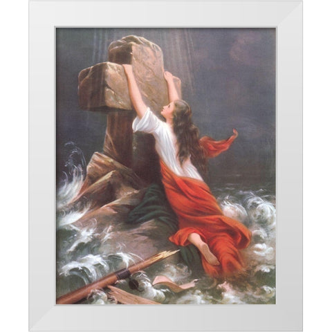 RETTUNG White Modern Wood Framed Art Print by Anonymous