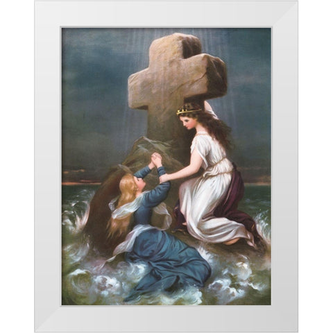 RETTUNG White Modern Wood Framed Art Print by Anonymous