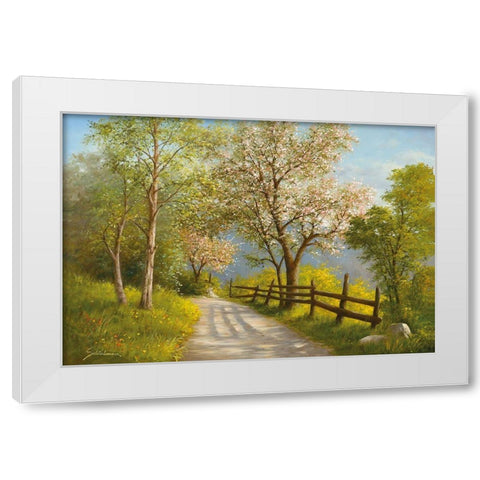 SPRING REVERIE White Modern Wood Framed Art Print by Schoelnhammer, Heinz