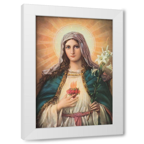 HL.HERZ MARIAE White Modern Wood Framed Art Print by Anonymous