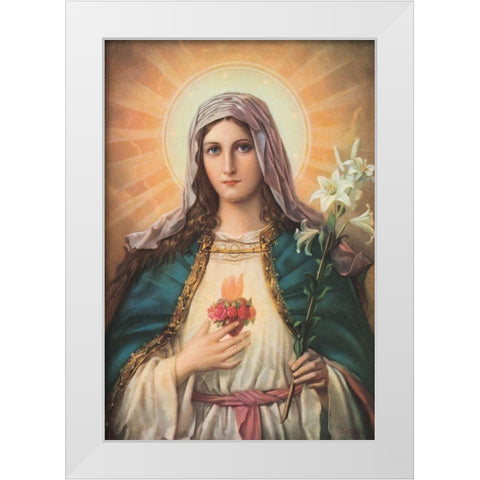 HL.HERZ MARIAE White Modern Wood Framed Art Print by Anonymous