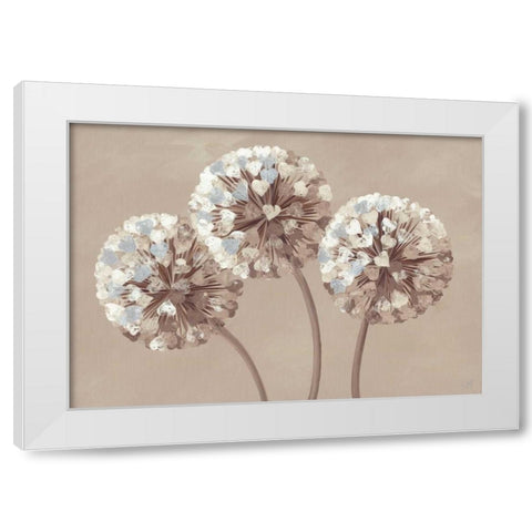 Chocolate Allium Hearts White Modern Wood Framed Art Print by Lake, Kaye