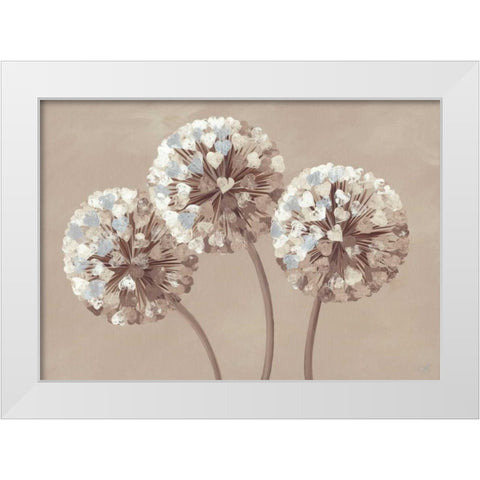 Chocolate Allium Hearts White Modern Wood Framed Art Print by Lake, Kaye