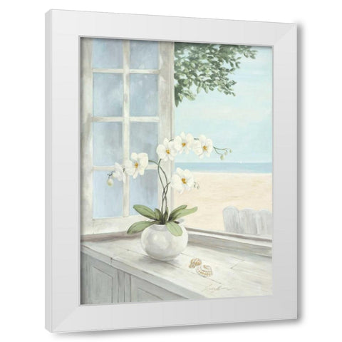 Seashell White Modern Wood Framed Art Print by Moore, Linda