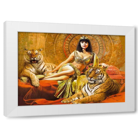 Cleopatra White Modern Wood Framed Art Print by Voss, Johan