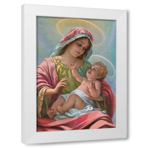 MADONNA White Modern Wood Framed Art Print by Anonymous