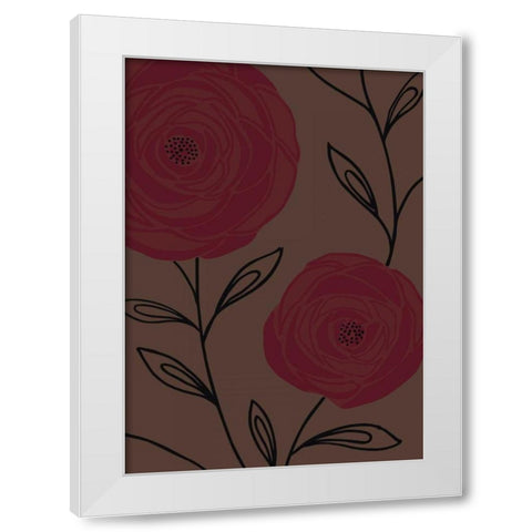 Chocolate Roses I White Modern Wood Framed Art Print by Design Show