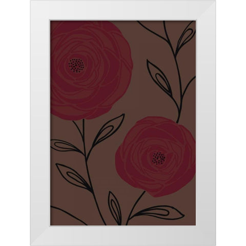 Chocolate Roses I White Modern Wood Framed Art Print by Design Show