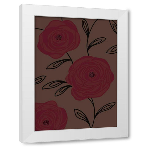 Chocolate Roses II White Modern Wood Framed Art Print by Design Show