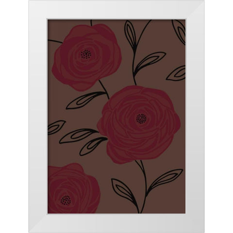 Chocolate Roses II White Modern Wood Framed Art Print by Design Show