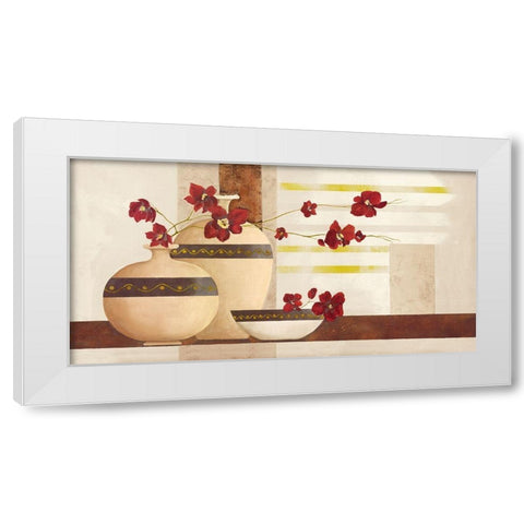 Red Blossom I White Modern Wood Framed Art Print by Sedalia, David