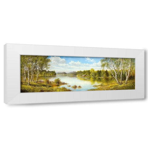 LAKE IN MASUREN I White Modern Wood Framed Art Print by Glassl, Helmut