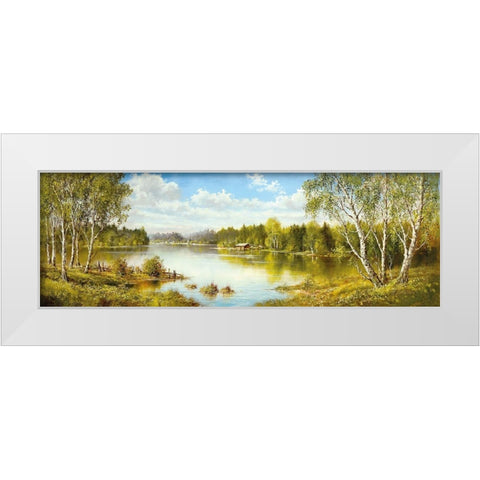 LAKE IN MASUREN I White Modern Wood Framed Art Print by Glassl, Helmut