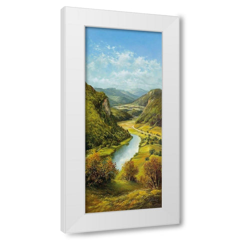CARPATHIAN RIVER SCENE II White Modern Wood Framed Art Print by Glassl, Helmut