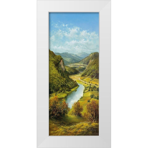 CARPATHIAN RIVER SCENE II White Modern Wood Framed Art Print by Glassl, Helmut
