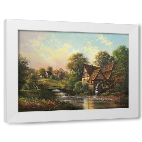 LOW BRIDGE White Modern Wood Framed Art Print by Glassl, Helmut