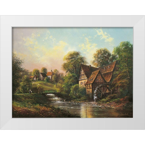 LOW BRIDGE White Modern Wood Framed Art Print by Glassl, Helmut