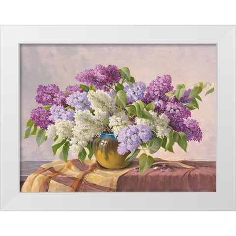 LILAC White Modern Wood Framed Art Print by Krueger, E.