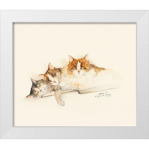 CATS OF DISTINCTION I White Modern Wood Framed Art Print by Moser, Dede