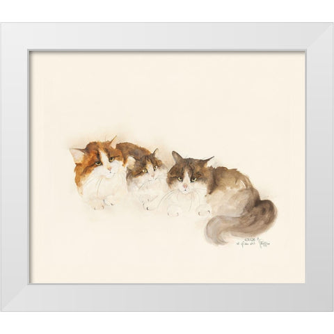 CATS OF DISTINCTION II White Modern Wood Framed Art Print by Moser, Dede