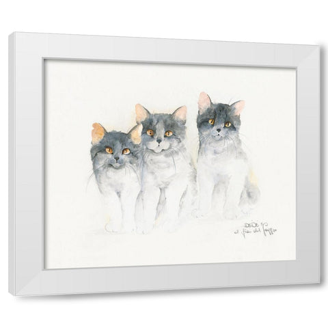 CATS OF DISTINCTION III White Modern Wood Framed Art Print by Moser, Dede