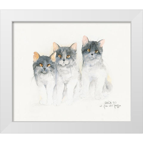 CATS OF DISTINCTION III White Modern Wood Framed Art Print by Moser, Dede