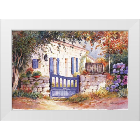 PORTE BLUE II White Modern Wood Framed Art Print by Chamard, Jean-Marc