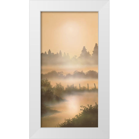 MORNING MIST White Modern Wood Framed Art Print by Walsh, Peter