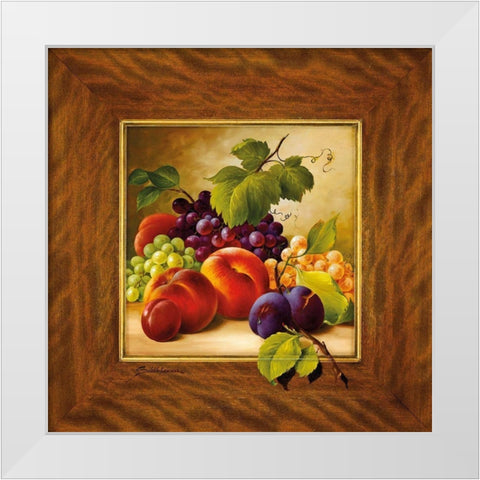 FRUIT POTPOURRI I White Modern Wood Framed Art Print by Schoelnhammer, Heinz