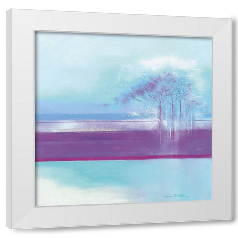 TURQUOISE Landscape I White Modern Wood Framed Art Print by Robertson, Marilyn
