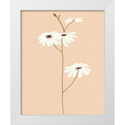 Serene Florals I White Modern Wood Framed Art Print by Design Show