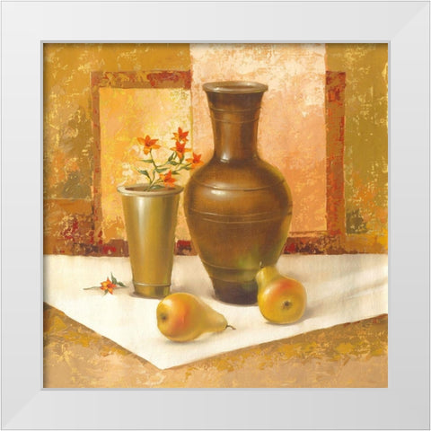 Still-Life WITH PEARS White Modern Wood Framed Art Print by Babichev
