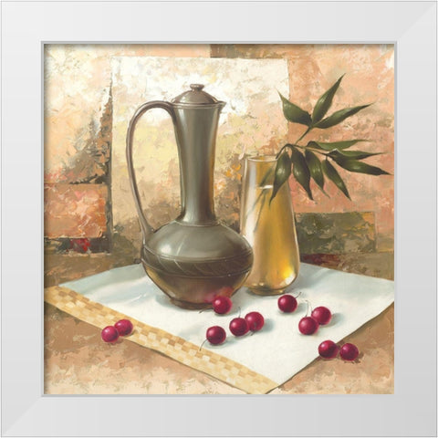 Still-Life WITH CHERRIES White Modern Wood Framed Art Print by Babichev