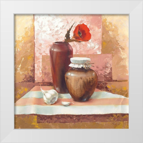 Still-Life WITH RED POPPIES White Modern Wood Framed Art Print by Babichev