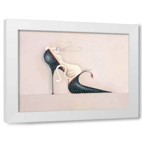 THE PURRFECT FIT I White Modern Wood Framed Art Print by Robertson, Marilyn