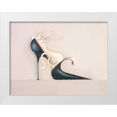 THE PURRFECT FIT I White Modern Wood Framed Art Print by Robertson, Marilyn