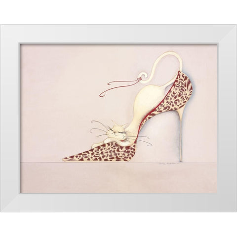 THE PURRFECT FIT II White Modern Wood Framed Art Print by Robertson, Marilyn