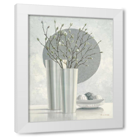 Silver Inspiration II White Modern Wood Framed Art Print by van der Valk, Karin