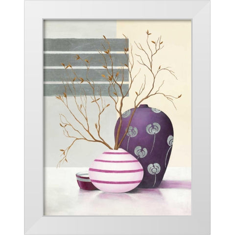 Purple Temptation I White Modern Wood Framed Art Print by Sedalia, David