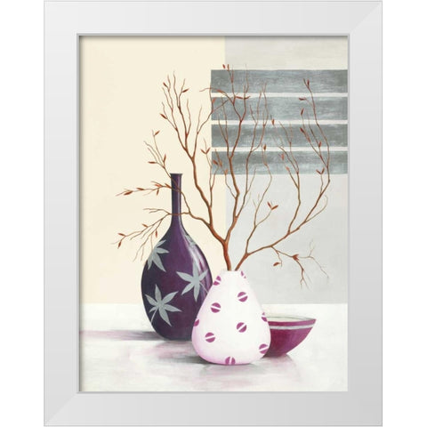 Purple Temptation II White Modern Wood Framed Art Print by Sedalia, David