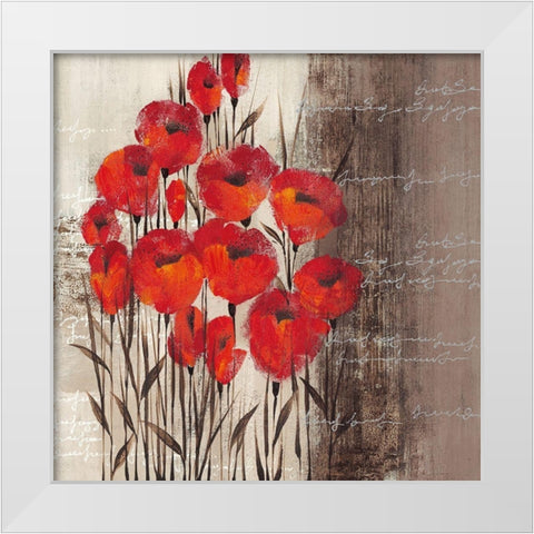 CRIMSON PLAY I White Modern Wood Framed Art Print by Christina