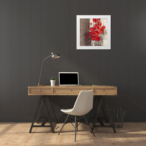 Crimson Play II White Modern Wood Framed Art Print by Christina