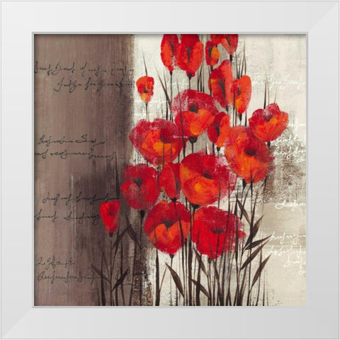 Crimson Play II White Modern Wood Framed Art Print by Christina