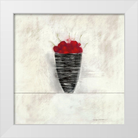CHERRIES I White Modern Wood Framed Art Print by Robertson, Marilyn