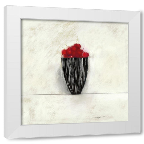 CHERRIES II White Modern Wood Framed Art Print by Robertson, Marilyn