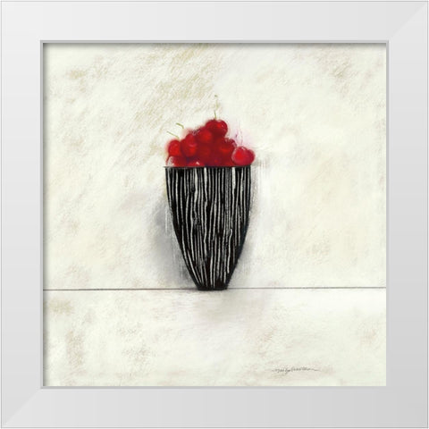 CHERRIES II White Modern Wood Framed Art Print by Robertson, Marilyn