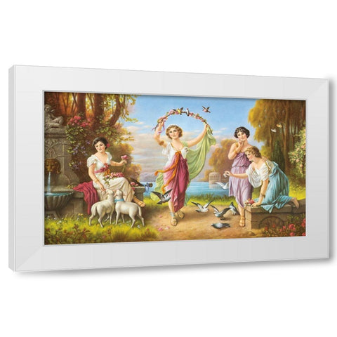 FRIENDS White Modern Wood Framed Art Print by Zabateri